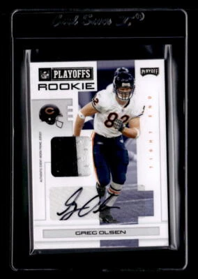 2007 Playoff NFL Playoffs Material Signatures Black Prime Greg Olsen Auto /5 - Image 1 of 2