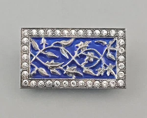 9901811 Brooch 925er Silver Swarov.steine Tendrils Enamelled 3, 3x2cm - Picture 1 of 2