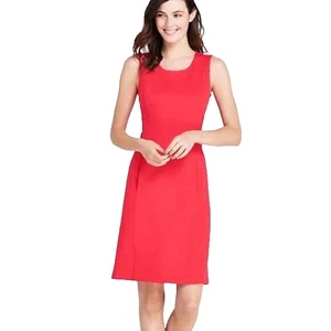 LAND'S END Coral Red Sleeveless Sheath size 4Petite - Picture 1 of 6