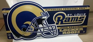 St. Louis Rams Locker Room Sign Pass Required Personnel Only 19” X 7” New - Picture 1 of 1