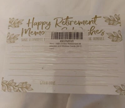 Retirement Invitations  Memories and Wishes Cards (100 Total) NOS 2 Sets M & H - Image 1 of 4