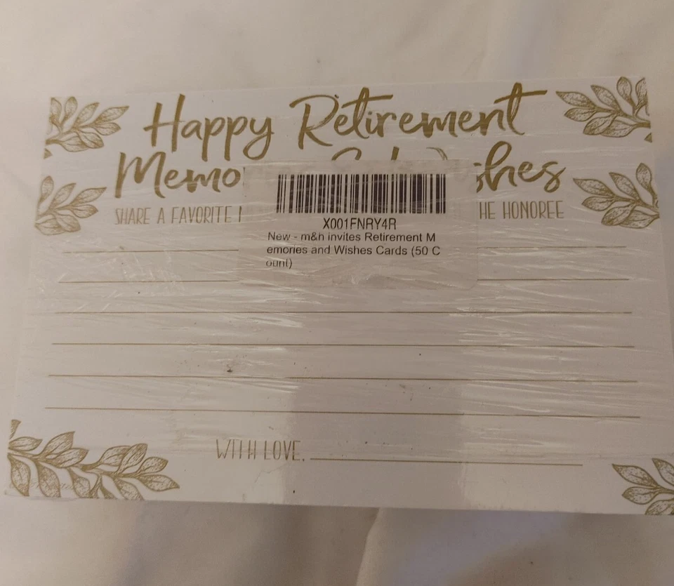 Retirement Invitations  Memories and Wishes Cards (100 Total) NOS 2 Sets M & H - Image 1 of 4