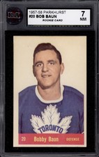 1957 58 PARKHURST #20 BOB BAUN ROOKIE CARD KSA 7 NEAR MINT