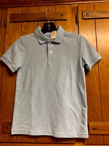 New Light Blue Polo Size 6-7 Short Sleeve Shirt School Uniform Cat & Jack - Picture 1 of 3