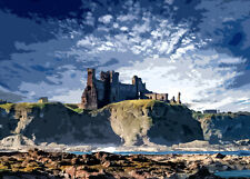 Tantallon Castle And The Bass Rock Scotland  New Print Mounted /& Sealed