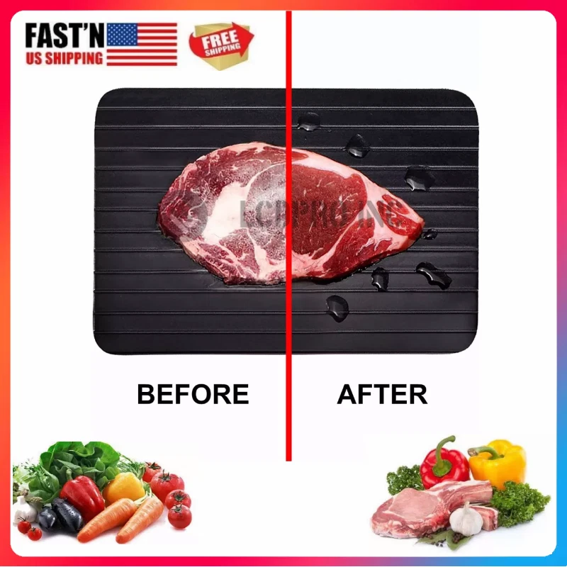 Fast Defrosting Tray Rapid Thawing Board Safe Defrost Meat Frozen Food Plate US
