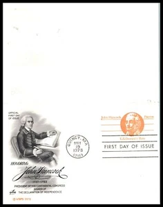 1978 John Hancock reply 2-part postal card Sc UY29 FDC with ArtCraft cachet - Picture 1 of 2