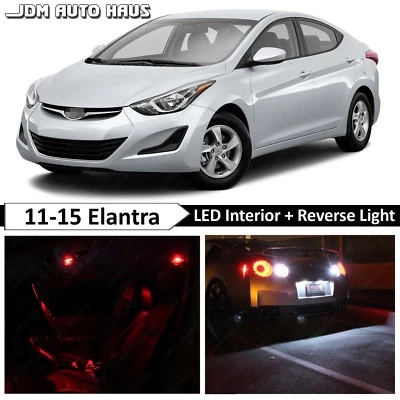 Paquete de 12 bombillas LED inversas interiores rojas para Hyundai Elantra 2011-2015 Foto 1 de 4