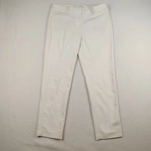 Pantaloni donna White House Black Market 6 bianchi Capri elasticizzati eleganti vita media - Foto 1 di 8