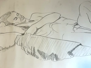 Vtg Male Physique Nude Pencil Sketch Drawing By William Anton Kleiner Gay Int #1 - Picture 1 of 8