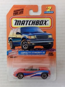 Matchbox Stars & Stripes Series 1 (1997) Corvette Stingray III Toy Car #2/75 - Picture 1 of 3