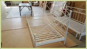Ausziehbares handgeschmiedetes metall Sofa Elisa 80/160 x 200!! Handwerk! Weiss - Bild 1 von 4