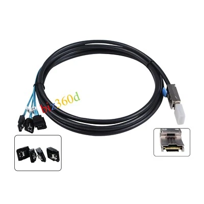 Mini SAS SFF-8088 to 4 SATA 3 6gbps HDD External Multilane SAS Server Cable 3M - Image 1 of 4