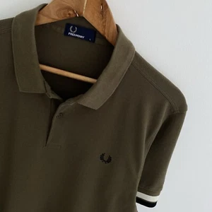 Camisa Fred Perry Piqué L Grande Para Hombre Verde Informal Mod Ska Manga Corta M4566 - Imagen 1 de 10