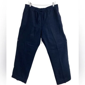 Jones NY sport Navy Blue Casual Pants trouser mens L linen office vacation Y2K - Picture 1 of 8