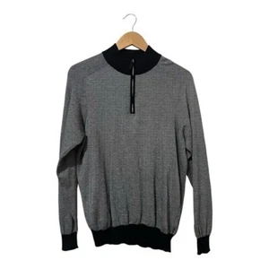 Jack Victor 1/4 Zip Sweater Men's Large Cotton Silk Italy Preppy Long Sleeves - Picture 1 of 6