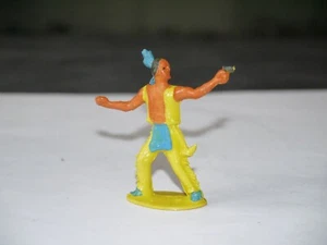 FIGURINE JIM GRANDES SURFACES INDIEN JAUNE PAGNE BLEU PISTOLET (CASSE) - Picture 1 of 2