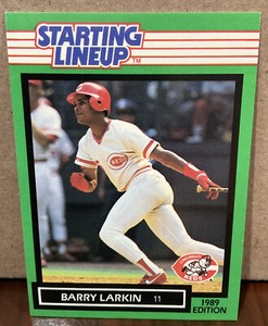 BARRY LARKIN 1989 KENNER STARTING LINEUP CARD - CINCINNATI REDS