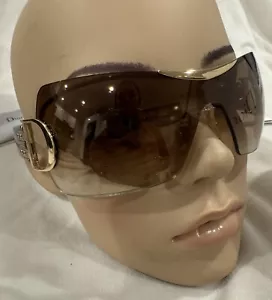AUTHENTIC Christian Dior Sunglasses AIRSPEED 1 Shield Mask Gold Brown Galliano - Picture 1 of 18