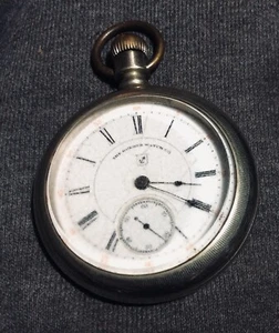 1879-80 Hampden-Dueber 18er Jahre offenes Gesicht Taschenuhr 11j Wadsworth Münze-Silber Etui - Bild 1 von 12