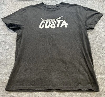 Costa Shirt Mens XL Gray Short Sleeve Graphic Logo Crewneck Front and Back - Image 1 of 4