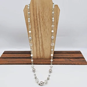 Lia Sophia MICHAEL, BY DEBBIE Halskette 34" silberfarben mit Glas- & Harzperlen - Bild 1 von 9