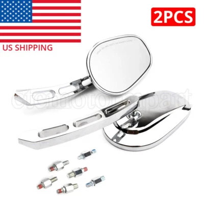 Pair Chrome Motorcycle Rear View Mirrors For Suzuki Boulevard C50 C90 M109R Boss - Image 1 of 4