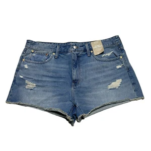 Madewell Relaxed Denim Jean Shorts Womens Size 32 Cut Off Frayed Distressed - Picture 1 of 9