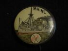 U.S.S. Battleship Maine Pin Back Button By Whitehead & Hoag