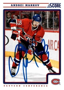 Andrei Markov - Signed 2012-13 Panini Score Card #252 - Montreal Canadiens - Picture 1 of 2