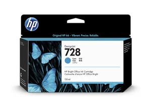 HP DesignJet 728 Cyan 130ml F9J67A – Cartouche Neuve Scellée – garantie AOUT24 - Afbeelding 1 van 4