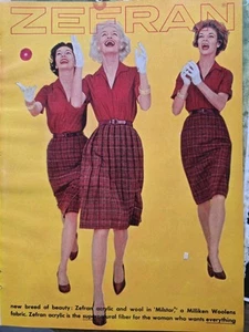 1960 Zefran Womens Red Plaid Skirts Jean Patchett vintage Fashion ad - Picture 1 of 1