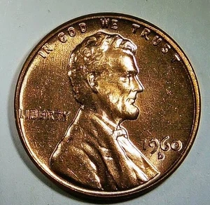 1960-D LARGE DATE LINCOLN CENT UNCIRLATED US COIN - Picture 1 of 2