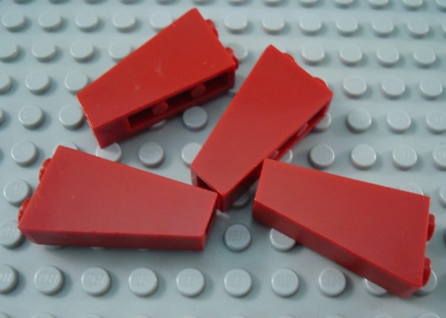 LEGO Lot of 4 Dark Red 2x1x3 Inverted Slope Pieces - Image 1 of 1