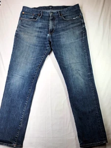 Gap Denim 1969 Jeans Mens 34X30 Slim Straight Blue Dark Wash Stretch - Picture 1 of 22
