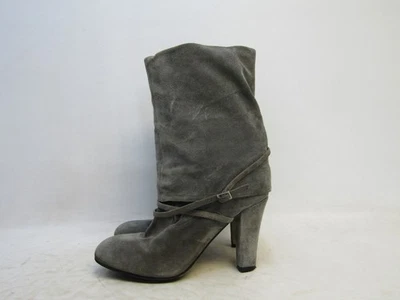 Botas de Moda Enzo Angiolini Talla 10 M Gris Gamuza Hebilla con Cremallera 10" Media Pantorrilla Foto 1 de 4