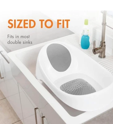 NUEVO Bañera para bebé Boon Soak 3 etapas 0-18 meses blanca y gris Foto 1 de 4