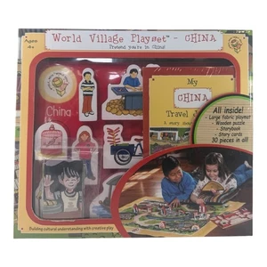 Large World Village Playset China Puzzle, Story Cards, Book & Fabric Playmat - Picture 1 of 4
