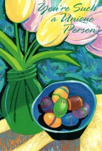 Happy Easter Special Unique Person Colored Egg Eggs Hallmark Greeting Card - Picture 1 of 3