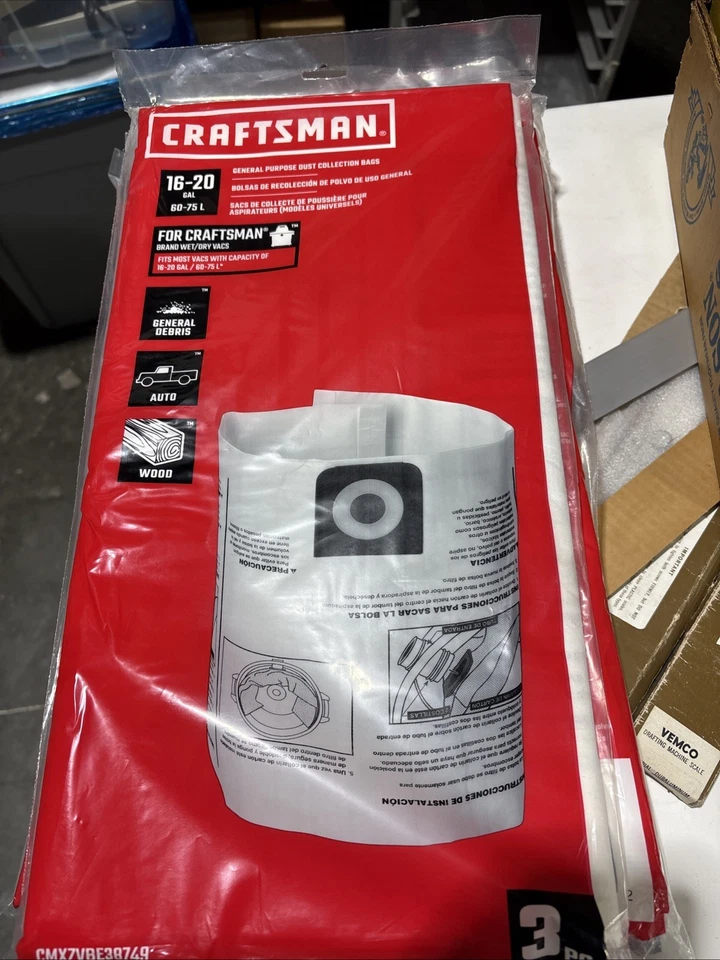 Craftsman CMXZVBE38749 General Purpose Wet/dry Shop Vacuum Dust Collection Bag