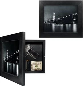 Hidden Gun Storage, Concealment Safes for Pistols, Secret Decor Black  - Picture 1 of 6