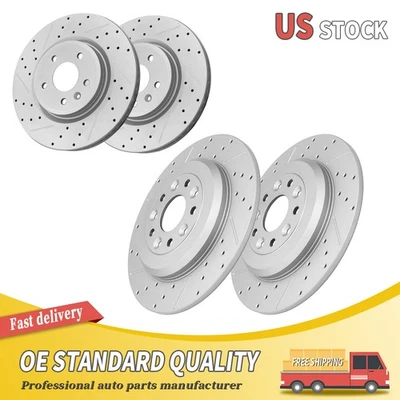 Rotores de freno perforados delanteros y traseros para Lincoln MKT MKS Ford Explorer Flex Taurus Foto 1 de 4