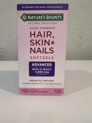 Nature's Bounty 2 PACOTES - Unhas de pele de cabelo extra força biotina 5.000mcg validade 2026+ - Imagem 1 de 4