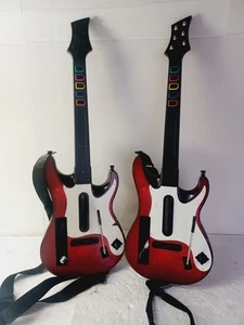 Lot 2 Nintendo Wii Red Octane Cherry Red Guitar Hero Controller 95455.805  Strap - Picture 1 of 5