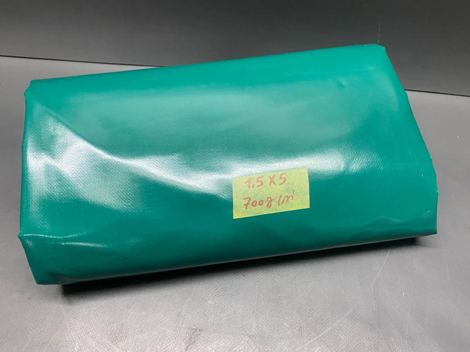 PLANEN ZENTRUM Abdeckplane PVC-LKW Plane - Gewebeplane 1,5 x 5 m - Grün- ca. 700g/m² - B-Ware