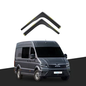 MAN TGE 2017-2024 2 Door Van Wind Deflectors 2pc Tinted In-Channel Rain Guards - Picture 1 of 10