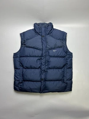 Men's Vintage Nike Mini Logo Puffer Down Vest Size XL (YG011) - Image 1 of 4