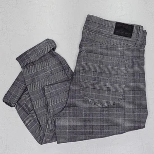 American Eagle Pants Womens 6 Gray Plaid Check High Rise Jegging Y2K Skinny Jean - Picture 1 of 9