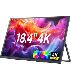 UPERFECT 4K Monitor 18.4" UHD Portable Gaming Monitor PC Screen USB C Monitor - Picture 1 of 7