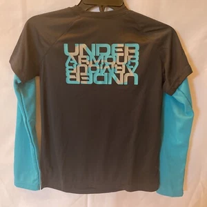 Under Armour Boys' Tech Big Logo Short Sleeve Shirt – Youth Medium – Turquoise & - Picture 1 of 5